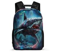 TPISLI Mochila Infantil Tiburón para Escolares 5-10 Años Mochila Infantil Cool Marine Creature Escuela Primaria School Bag, Resistente Ligera Detalles de Fieltro Navidad Escuela