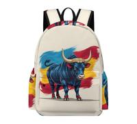 TPISLI Mochila Infantil Toro de Lidia Español Chica Clase 4 Mochila Ganado Niñas Primaria Daypack Práctica Resistente Viaje Uso Diario Colegio Outdoor Viaje