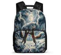 TPISLI Mochila Infantil Zorro Diseño para Niña Niño 6-11 Años Mochila Animal Zorro Escuela Primaria Backpack, Tejido 1680D Resistente Ligera Navidad Escuela
