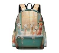 TPISLI Mochila Instituto Kawaii Alpaca Clase 7 Chicos y Chicas Mochila de Animal Llama 12-16 Años Bolsa Escolar, School Bag Duradera para Curso, Libros y Salidas Actividades Diarias