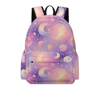 TPISLI Mochila Instituto Luna y Estrellas Clase 7 Chicos y Chicas Mochila Escolar Rosa 12-16 Años Bolsa Escolar, School Bag Impermeable para Curso, Libros y Salidas Actividades Diarias