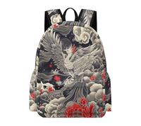 TPISLI Mochila Japonés Estilo Grullas Curso 7-9 para Chicas Mochila Pájaros Secundaria para Chicos Backpack, Bookbag Grande en Escuela, Viaje y Uso Diario Actividades Diarias Salidas Escolares