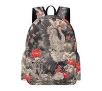 TPISLI Mochila Japonés Estilo Grullas para Niña 9 Años Mochila Escolar Pájaros para Niño Clase 4 School Bag, Backpack Duradera en Curso, Libros y Salidas Actividades Diarias Uso Diario
