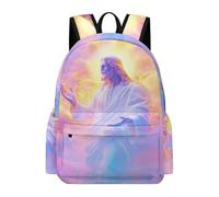 TPISLI Mochila Jesús Christian Design Primaria para Adolescentes, Mochilas Escolares Niñas con Jesús Estampado Mochila Colegio Moda para Chicas de 11 A 13 Años