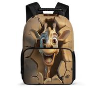 TPISLI Mochila Kawaii Jirafa Motivo para Escolares Primaria Mochila Escolar Animal Estampado 8-12 Años Daypack, Espalda Acolchada Detalles de Fieltro Regalo Cumpleaños