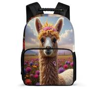TPISLI Mochila Kawaii Llama para Escolares 7-12 Años Mochila Animal Alpaca Cursos 1-3 School Bag, Espalda Acolchada Detalles de Fieltro Excursiones Cortas