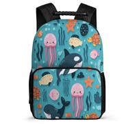 TPISLI Mochila Kawaii Medusa para Niños Niñas 7-12 Años Mochila Escolar Vida Marina Escuela Primaria School Bag, Asa Reforzada Espalda Acolchada Ocio Actividades