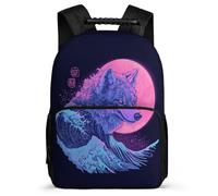 TPISLI Mochila Lobo para Niños Colegio Primaria, Mochila Escolar Animal Lobo 6-11 Años, Backpack, Espalda Acolchada, Asa Reforzada, Escuela Diario