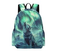 TPISLI Mochila Lobo Pattern Escolar para Niñas Adolescentes, Mochila Colegio Chicas, Mochilas Escolares Casual Animal Wolve Illustration, Apta para Carro 7-14 Años