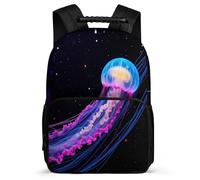 TPISLI Mochila Medusa Patrón Niños Niñas 7-12 Años Mochila Escolar Océano Creature Escuela Primaria Bookbag, Bolsillos Laterales Tejido 1680D Ocio Actividades