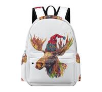 TPISLI Mochila Moose Motif Escolar Niños, Mochilas para Niñas de Primaria de 7 A 10 Años, Mochila Infantil Ligera con Christmas Theme Deer para La Escuela O Viajar, Mochilas Colegio Niño