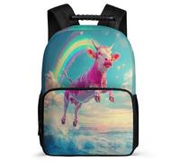 TPISLI Mochila Motivo de Vaca Arcoíris para Estudiantes 6-10 Años, Mochila Colegio Patrón de Toro Escolar Ligera, School Bag, Espalda Acolchada, Asa Reforzada, Escuela Diario
