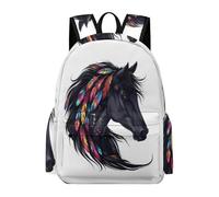 TPISLI Mochila Niño Chica, Mochilas Horse Motif Niña Escolares Grandes para Niñas de 8 A 16 Años, Mochila Instituto Bolsa Tipo Casual con Animal Pattern