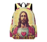 TPISLI Mochila Niño Chica, Mochilas Jesús Christian Design Niña Escolares Grandes para Niñas de 8 A 16 Años, Mochila Instituto Bolsa Tipo Casual con Jesús Estampado