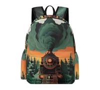 TPISLI Mochila Niño Chica, Mochilas Railway Train Motif Niña Escolares Grandes para Niñas de 8 A 16 Años, Mochila Instituto Bolsa Tipo Casual con Cartoon Theme