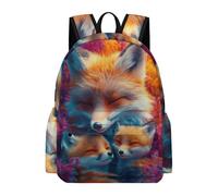 TPISLI Mochila Niño Fox Illustration Transpirable, Mochilas Escolares Niña Primaria con Animal Pattern, Mochila Colegio para Niños 7 A 11 Años