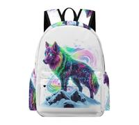 TPISLI Mochila Niño Wolve Print Transpirable, Mochilas Escolares Niña Primaria con Animal Lobo Motif, Mochila Colegio para Niños 7 A 11 Años
