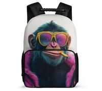 TPISLI Mochila Orangutan Patrón para Escolares 7-12 Años Mochila Divertido Animal Cursos 1-3 School Bag, Espalda Acolchada Detalles de Fieltro Excursiones Cortas