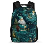 TPISLI Mochila Papá Noel Niña 12 A 16 Años, Mochilas Escolare Con Tema Navideño Para Niñas Primaria De 2º A 5º, Mochila Colegio Chicas Ligera Y Bonita, Mochilas Informal Para Niños