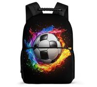 TPISLI Mochila Patrón de Fútbol para Estudiantes 6-10 Años, Mochila Colegio Colorido Fuego Fútbol Escolar Ligera, School Bag, Espalda Acolchada, Asa Reforzada, Escuela Diario