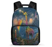 TPISLI Mochila Patrón de Jirafa para Niña Niño Colegio Primaria, Mochila Escolar Motivo Animal 5-10 Años, Backpack, Espalda Acolchada, Asa Reforzada, Escuela Diario