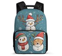 TPISLI Mochila Patrón de Muñeco de Nieve para Chicos Chicas Colegio Primaria, Mochila Escolar Tema Navidad 6-10 Años, Bookbag, Primaria Viaje, Cómoda para Libros Cuadernos