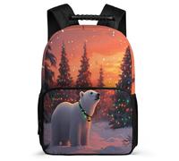 TPISLI Mochila Patrón de Polar Oso para Escolares 5-10 Años, Mochila Colegio Nieve Escena Escolar Ligera, Daypack, Primaria Viaje, Cómoda para Libros Cuadernos