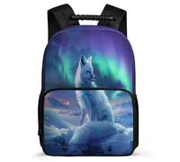 TPISLI Mochila Patrón de Zorro Niños Colegio, Mochila Escolar Animal Aurora Infantil Colegio, Backpack, Resistente, Bolsillos Laterales, Viaje Uso Diario