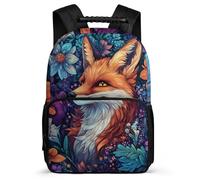 TPISLI Mochila Patrón de Zorro Niños Colegio, Mochila Escolar Motivo Animal Infantil Colegio, Backpack, Resistente, Bolsillos Laterales, Viaje Uso Diario