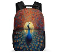 TPISLI Mochila Pavo real Escolar Para Niñas Y Niños, Clase 1-5, Mochilas Para Niños De 10 A 16 Años, Mochila Escolar Con Tema Animal