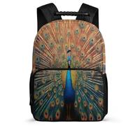 TPISLI Mochila Pavo real Escolar Para Niños 16 Años Mochila Escolar Tema Animal Secundaria Para Estudiantes Adolescentes Duradera Resistente Grande Niña