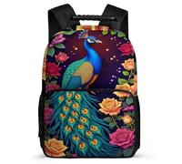 TPISLI Mochila Pavo Real para Estudiantes 7-11 Años, Mochila Colegio Animal Flores Escolar Ligera, School Bag, Espalda Acolchada, Asa Reforzada, Escuela Diario