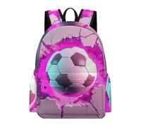 TPISLI Mochila Pink Football Design Escolar Niño Niña, Mochilas Football Lover Ligera Y Transpirable para Instituto Chicas de 10 A 14 Años, Mochila Casual de Moda para Viajar