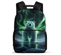 TPISLI Mochila Polar Oso Aurora Diseño para Niños Niñas 7-12 Años Mochila Escolar Animal Estampado Escuela Primaria School Bag, Asa Reforzada Espalda Acolchada Ocio Actividades