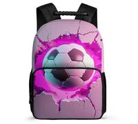 TPISLI Mochila Rosa Fútbol Diseño Escuela Primaria para Estudiantes Mochila Infantil Fútbol Lover 6-11 Años Daypack, Tejido 1680D Asa Reforzada Regalo Cumpleaños