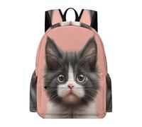 TPISLI Mochila Rosa Gato Niña, Mochilas Rosa Gato Niño Escolares Mochila Gatito Infantil 8-16 Años Para Escolar Ajustar Carpeta A4 Con Bolsillos Laterales