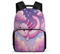 TPISLI Mochila Rosa Salamandra para Niñas 5-10 Años Mochila Colegio Axolotl Escuela Primaria Daypack, Resistente Ligera Tejido 1680D Regalo Cumpleaños