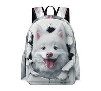 TPISLI Mochila Samoyed Dog 3D Estampado Escolar Niña 7-10 Años Mochilas Primaria Niño con Cute Puppy, Mochila Infantil Ligera para Colegio Y Viajes