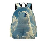 TPISLI Mochila Secundaria Estampado Oso Polar Estudiantes para Chicos y Chicas Mochila Escolar Motivo Animal 14 Años Mochilas Escolares Duraderas, Backpack para Viaje y Actividades al Aire Libre