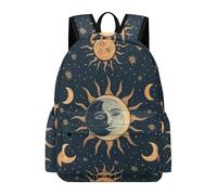 TPISLI Mochila Sol Luna Estrellas 6-10 Años para Niño Mochila Boho Curso 2-4 para Niña Bookbag, Daypack Impermeable en Clases, Paseo y Senderismo Actividades Diarias Uso Diario
