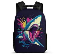 TPISLI Mochila Tiburón Patrón para Chicos Chicas 5-10 Años Mochila Escolar Vida Marina Colegio Daypack, Bolsillos Laterales Espalda Acolchada Navidad Escuela