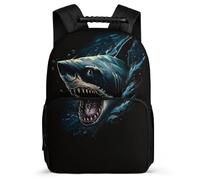 TPISLI Mochila Tiburón Patrón para Niñas 5-10 Años Mochila Colegio Marine Animal Escuela Primaria Daypack, Resistente Ligera Tejido 1680D Regalo Cumpleaños