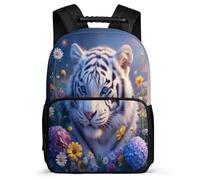 TPISLI Mochila Tigre Colegio para Niña Niño Mochila Escolar Anima Tigre 6-11 Años Backpack, Resistente Ligera Bolsillos Laterales Navidad Escuela