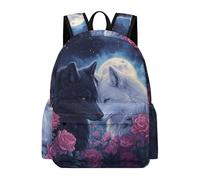 TPISLI Mochila Wolve Print Escolar Niño Adolescente, Mochila Animal Lobo Motif Colegio Gran Capacidad para Juveniles Chico, Mochilas Instituto E Ligera