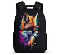 TPISLI Mochila Zorro Patrón Cursos 2-4 para Estudiantes Mochila Escolar Animal Motivo 6-10 Años Bookbag, Tejido 1680D Detalles de Fieltro Viaje Uso Diario