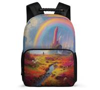 TPISLI Mochilas Escolar, Mochila Arcoíris École Primaire, Mochilas Escolares Adolescentes, Mochila Paisaje Colorido Mujer Casual Portatil 16