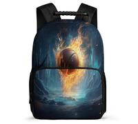 TPISLI Mochilas Escolar, Mochila Baloncesto de Hielo y Fuego École Primaire, Mochilas Escolares Adolescentes, Mochila Baloncesto Mujer Casual Portatil 16