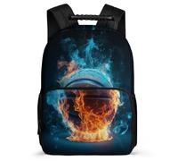 TPISLI Mochilas Escolares Baloncesto de Hielo y Fuego Niño, Mochila Colegio Niña De 8 A 12 Años, Nylon Fieltro Mochila Baloncesto De Niños Escuela Primaria