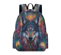 TPISLI Mochilas Escolares de Lobo Motif Niño Adolescente Mochila Colegio Chicas 8 10 12 13 Años Mochilas Grande para Portátil con Animal Wolve Pattern Mochila de Viaje Casual Ligera