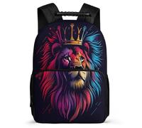 TPISLI Mochilas Escolares Motivo de León Adolescentes Mochila Colegio Niño 12-18 Años, Mochila Leones, ROjos de Los Animales Portatil 16 Pulgadas Para Chicos, Mochilas Instituto Casual De Moda
